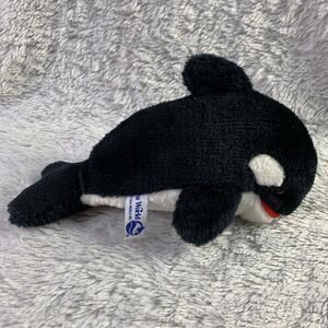 Vintage SeaWorld Shamu Orca Plush Toy Black White Killer Whale Stuffed Animal